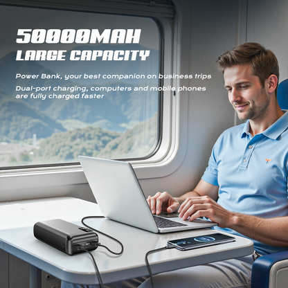 Power Bank 22.5W USB ,50000 mAh External Battery Portable Charger,PD3.0 Quick Charge Function, Extra large capacity, 3 Inputs and 3 Outputs, Mobile Phone Charger Battery Compatible with iPhone, Samsung, Huawei, iPad etc，suitable for travel/outdoor use