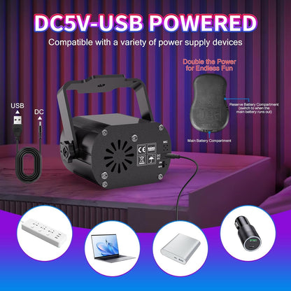 Tyonto Disco Ball, Music Controlled Disco Light, Party Light, 60 Different Patterns, Strobe Effect Party Light with Remote Control and 2 m USB for Family Disco Party Light Children Party Club Birthday [Energy Class E]