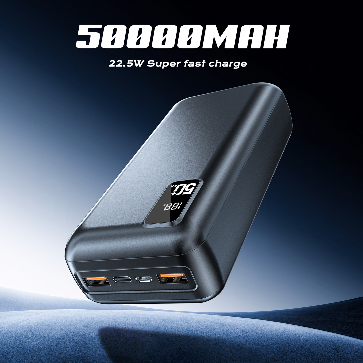 Power Bank 22.5W USB ,50000 mAh External Battery Portable Charger,PD3.0 Quick Charge Function, Extra large capacity, 3 Inputs and 3 Outputs, Mobile Phone Charger Battery Compatible with iPhone, Samsung, Huawei, iPad etc，suitable for travel/outdoor use